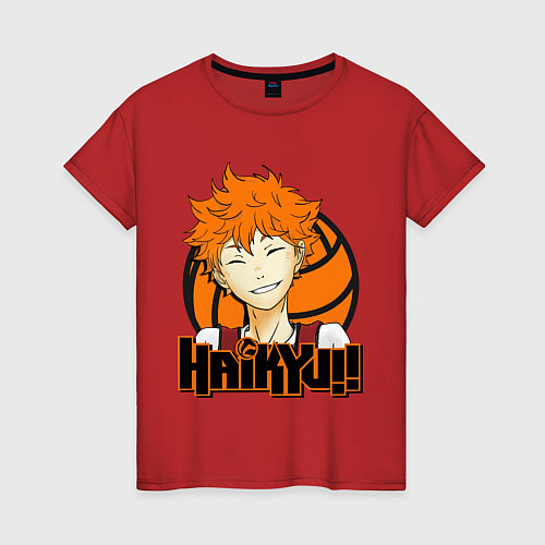 Женская футболка Haikyu Улыбка Хинаты / Красный – фото 1