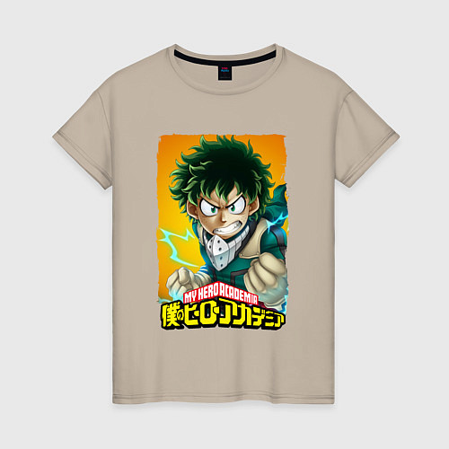 Женская футболка MY HERO ACADEMIA MIDORIYA IZUKU Z / Миндальный – фото 1