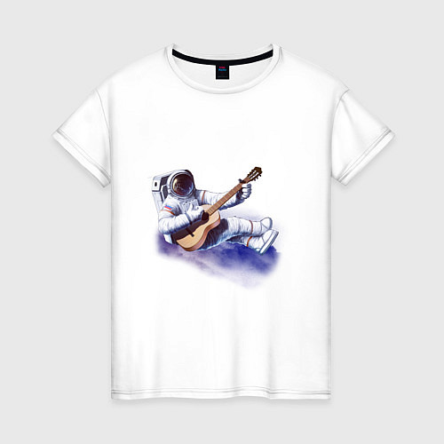 Женская футболка Космонавт гитарист / Белый – фото 1