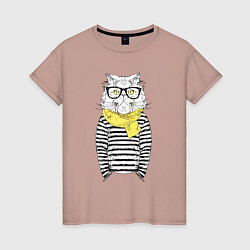 Женская футболка Hipster Cat