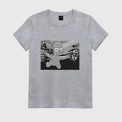 Футболка хлопковая женская Simpsons x Nirvana, цвет: меланж