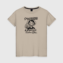 Женская футболка Улыбка Луффи с веером One Piece