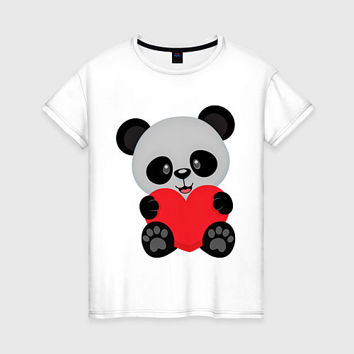 Женская футболка Love Панда / Белый – фото 1
