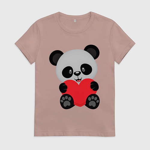 Женская футболка Love Панда / Пыльно-розовый – фото 1