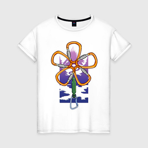 Женская футболка Flower carabiners / Белый – фото 1