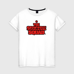 Футболка хлопковая женская The Suicide Squad лого, цвет: белый