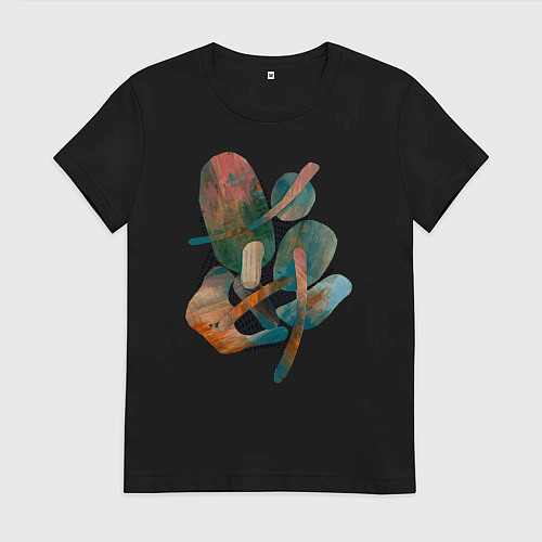 Женская футболка Березки и поля / Черный – фото 1