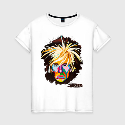 Женская футболка Портрет Художника Andy Warhol / Белый – фото 1