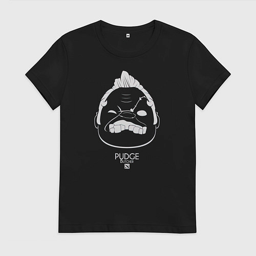 Женская футболка Лицо Пуджа из Доты 2 / Черный – фото 1