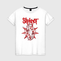 Футболка хлопковая женская Slipknot Slip Goats Art, цвет: белый