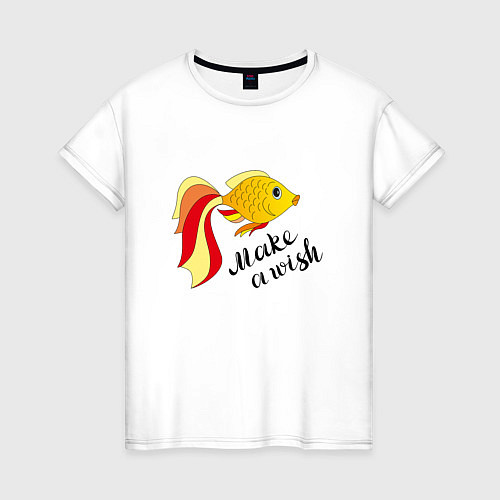 Женская футболка Золотая рыбка, загадай желание / Белый – фото 1