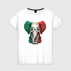 Футболка хлопковая женская Italy Elephant, цвет: белый