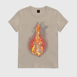 Женская футболка Огненная гитара