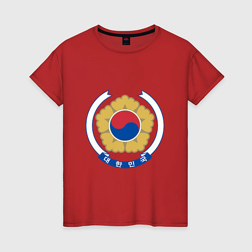Женская футболка Корея Корейский герб / Красный – фото 1