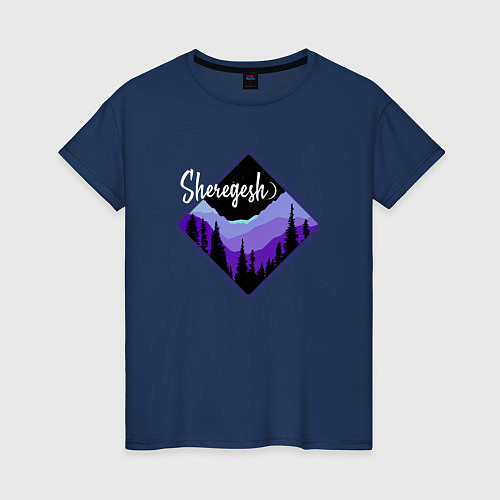 Женская футболка Sheregesh night / Тёмно-синий – фото 1