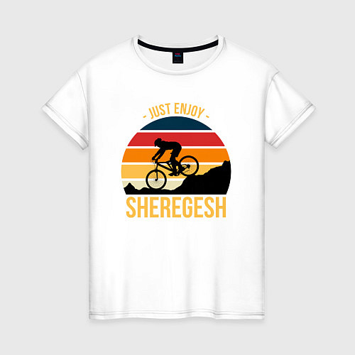 Женская футболка Just enjoy Sheregesh / Белый – фото 1