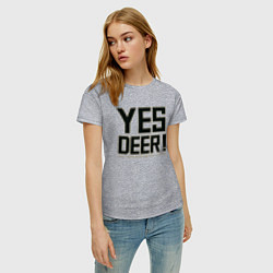 Футболка хлопковая женская Yes Deer!, цвет: меланж — фото 2