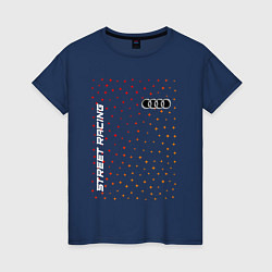 Футболка хлопковая женская Audi - Racing, цвет: тёмно-синий