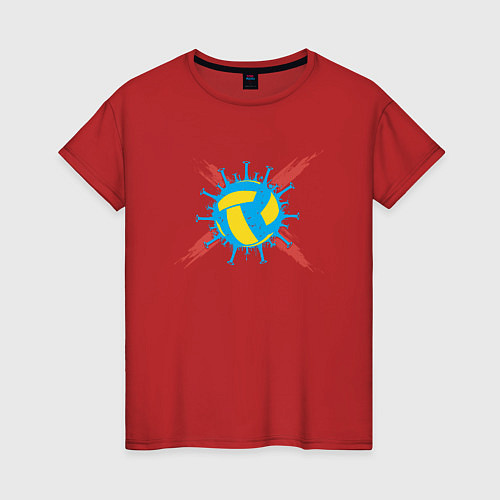 Женская футболка Covid Volleyball / Красный – фото 1