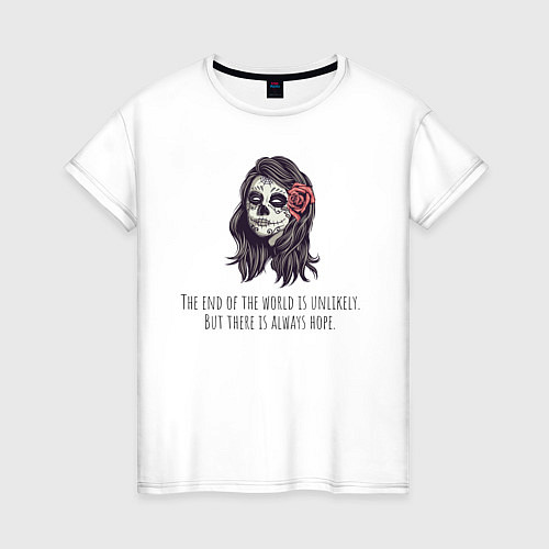 Женская футболка Зомби девушка dead inside / Белый – фото 1