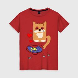 Женская футболка Рыжий кот
