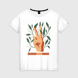 Женская футболка Мир и любовь