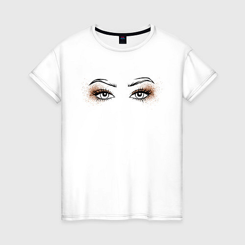Женская футболка Глаза с ресницами / Белый – фото 1