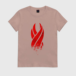 Футболка хлопковая женская DEAD SPACE ОБЕЛИСК, цвет: пыльно-розовый