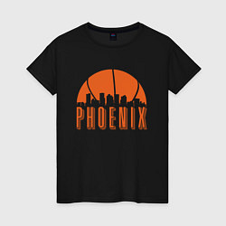Футболка хлопковая женская Phoenix City, цвет: черный