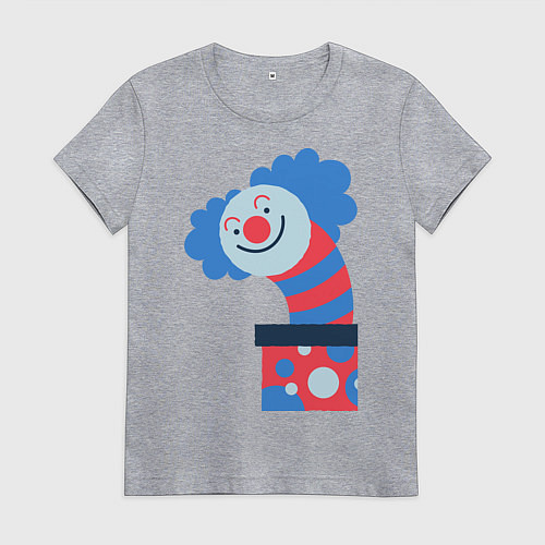 Женская футболка Жуткий клоун-сюрприз в коробке / Меланж – фото 1