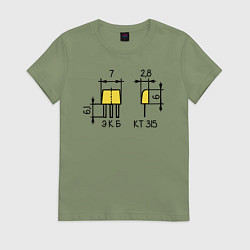 Футболка хлопковая женская Компоненты КТ315, цвет: авокадо