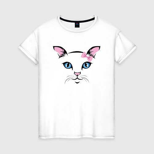 Женская футболка Милая кошечка / Белый – фото 1