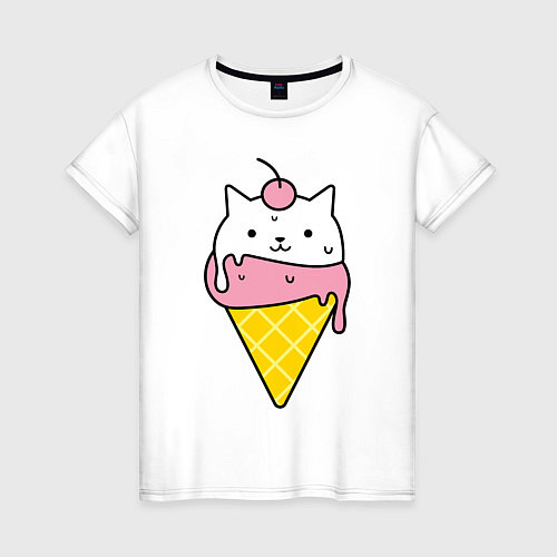 Женская футболка Ice Cream Cat / Белый – фото 1