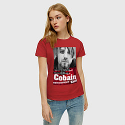 Футболка хлопковая женская Kurt Cobain, цвет: красный — фото 2