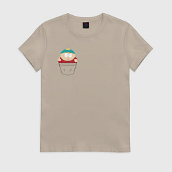 Женская футболка Картман в кармане