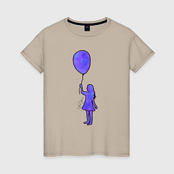Женская футболка Девочка с шариком