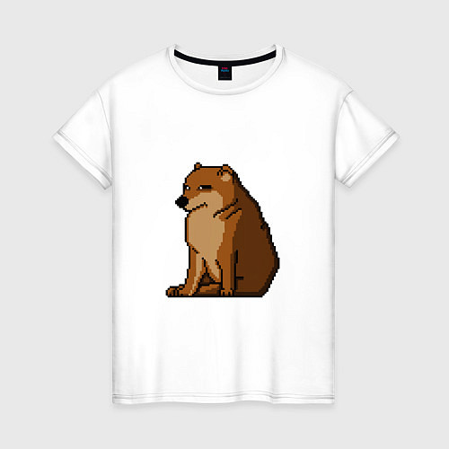 Женская футболка Собака Мем! / Белый – фото 1