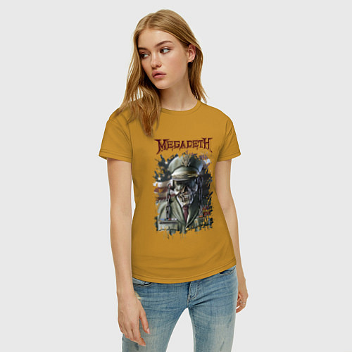 Женская футболка Megadeth Мегадеф Z / Горчичный – фото 3