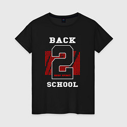 Футболка хлопковая женская Back to school, цвет: черный