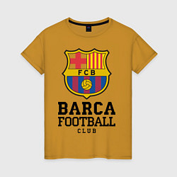 Футболка хлопковая женская Barcelona Football Club, цвет: горчичный