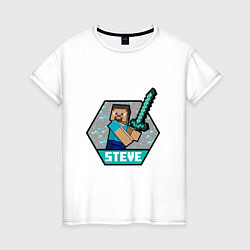 Женская футболка Стиви и алмазный меч MAINCRAFT