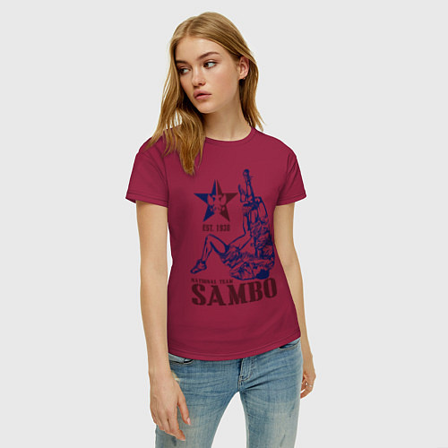 Женская футболка САМБО / Маджента – фото 3