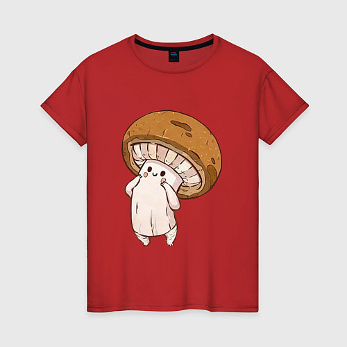 Женская футболка Шампиньончик / Красный – фото 1