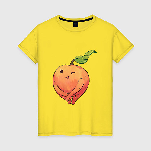 Женская футболка Милая персик / Желтый – фото 1