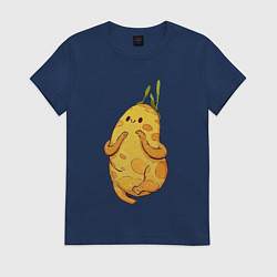 Футболка хлопковая женская Милая картошка, цвет: тёмно-синий