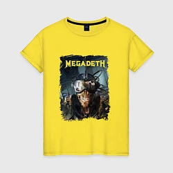 Футболка хлопковая женская Megadeth Poster Z, цвет: желтый