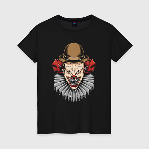 Женская футболка The terrible clown / Черный – фото 1