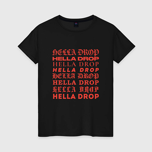 Женская футболка HELLA DROP TYPO / Черный – фото 1