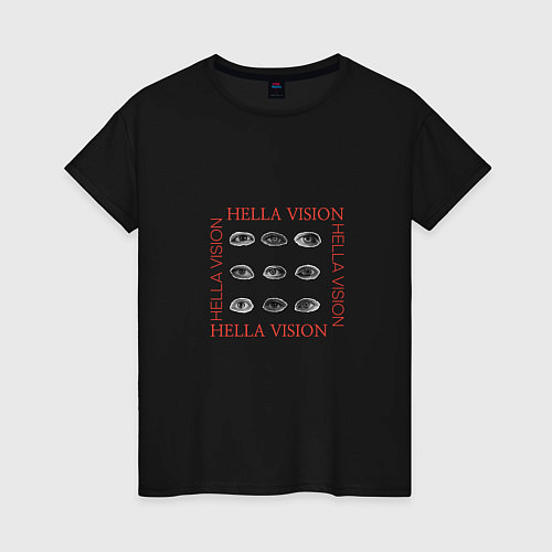 Женская футболка HELLA DROP EYES / Черный – фото 1