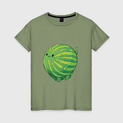 Футболка хлопковая женская Арбуз, цвет: авокадо